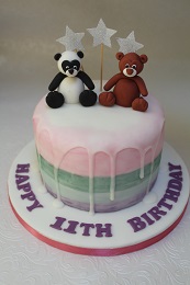 panda drip birthday cake